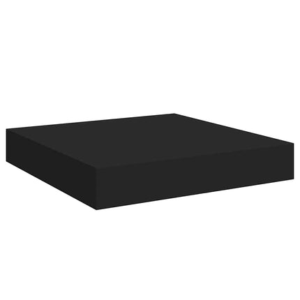 Svävande vägghyllor 4 st svart 23x23,5x3,8 cm MDF