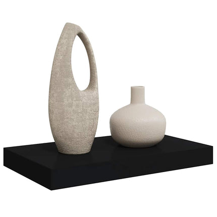 Svävande vägghylla svart 40x23x3,8 cm MDF