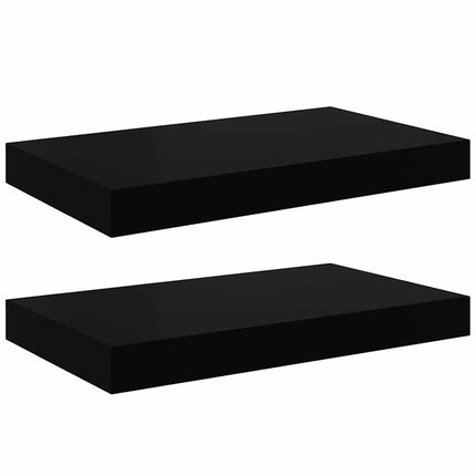 Svävande vägghyllor 2 st svart 40x23x3,8 cm MDF