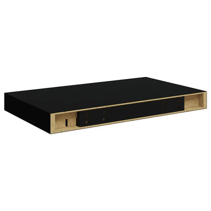 Svävande vägghyllor 2 st svart 40x23x3,8 cm MDF
