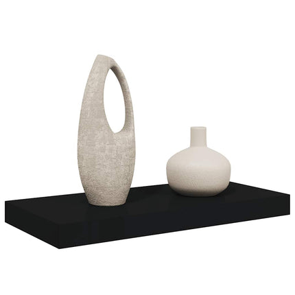 Svävande vägghylla svart 50x23x3,8 cm MDF
