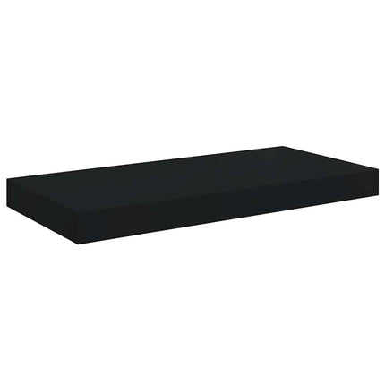 Svävande vägghyllor 2 st svart 50x23x3,8 cm MDF