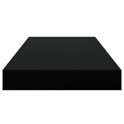 Svävande vägghyllor 2 st svart 50x23x3,8 cm MDF