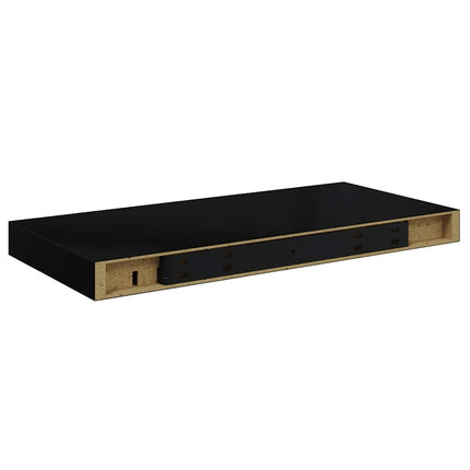 Svävande vägghyllor 4 st svart 50x23x3,8 cm MDF