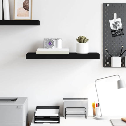 Svävande vägghylla svart 60x23,5x3,8 cm MDF