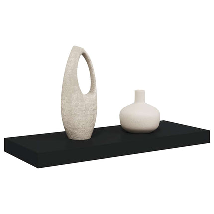 Svävande vägghylla svart 60x23,5x3,8 cm MDF