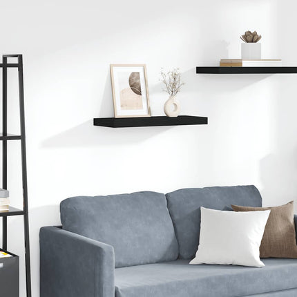 Svävande vägghylla svart 60x23,5x3,8 cm MDF