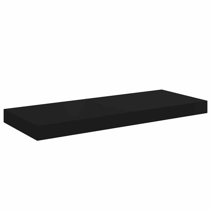 Svävande vägghyllor 2 st svart 60x23,5x3,8 cm MDF