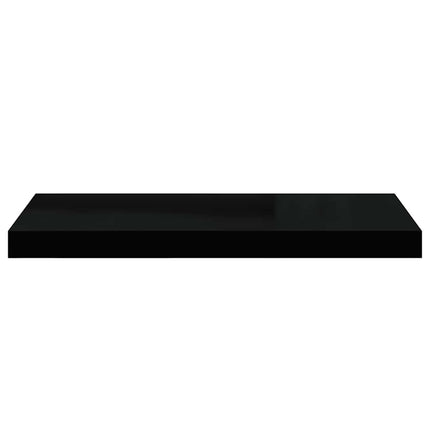 Svävande vägghyllor 2 st svart 60x23,5x3,8 cm MDF