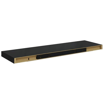 Svävande vägghylla svart 80x23,5x3,8 cm MDF