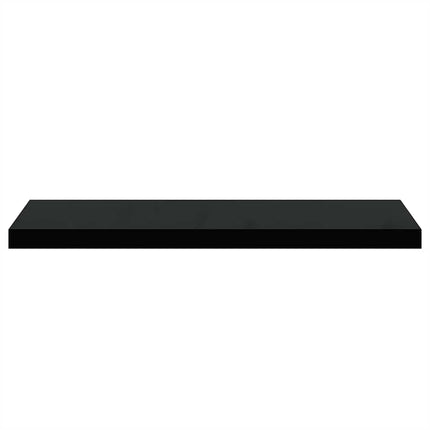 Svävande vägghyllor 2 st svart 80x23,5x3,8 cm MDF