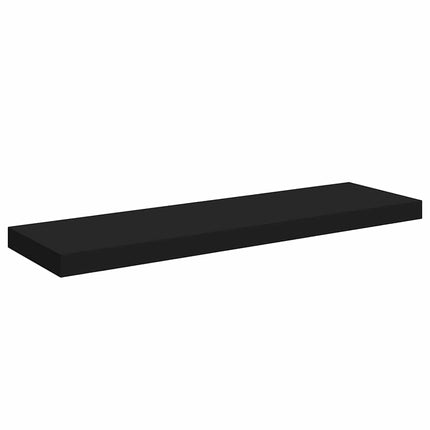 Svävande vägghyllor 4 st svart 80x23,5x3,8 cm MDF