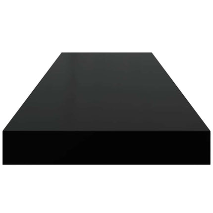 Svävande vägghyllor 4 st svart 80x23,5x3,8 cm MDF