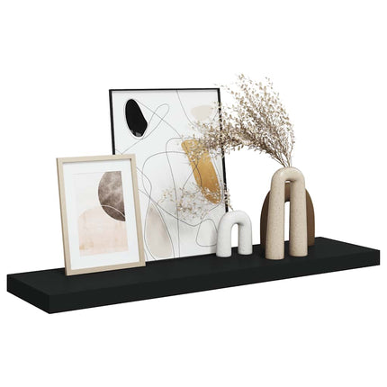 Svävande vägghylla svart 90x23,5x3,8 cm MDF