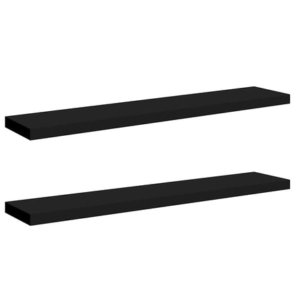 Svävande vägghyllor 2 st svart 120x23,5x3,8 cm MDF