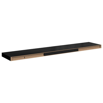 Svävande vägghyllor 2 st svart 120x23,5x3,8 cm MDF