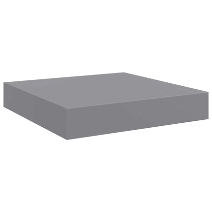 Svävande vägghyllor 4 st grå 23x23,5x3,8 cm MDF