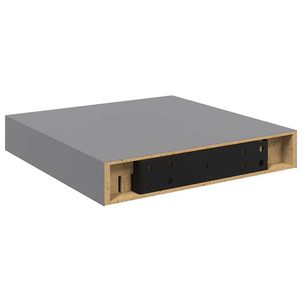 Svävande vägghyllor 4 st grå 23x23,5x3,8 cm MDF