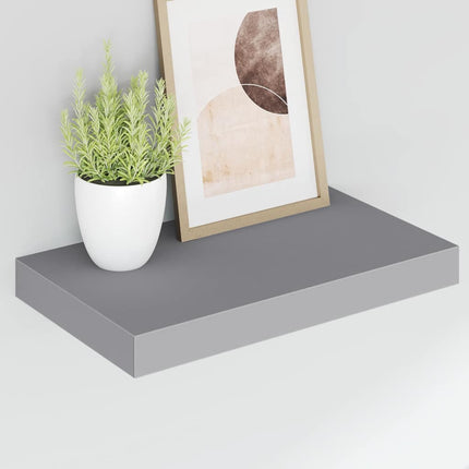 Svävande vägghylla grå 40x23,5x3,8 cm MDF