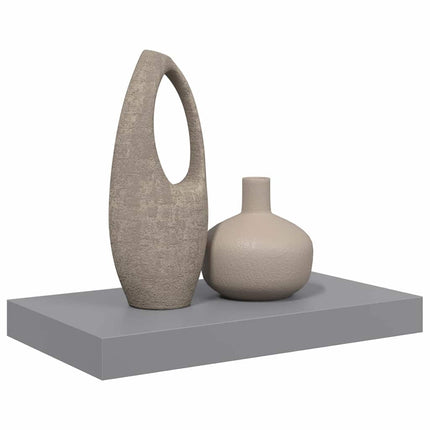 Svävande vägghylla grå 40x23,5x3,8 cm MDF