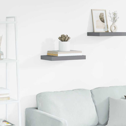 Svävande vägghylla grå 40x23,5x3,8 cm MDF