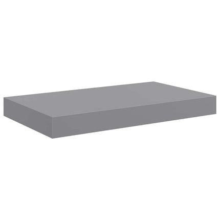 Svävande vägghyllor 2 st grå 40x23,5x3,8 cm MDF