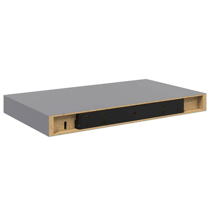 Svävande vägghyllor 4 st grå 40x23,5x3,8 cm MDF