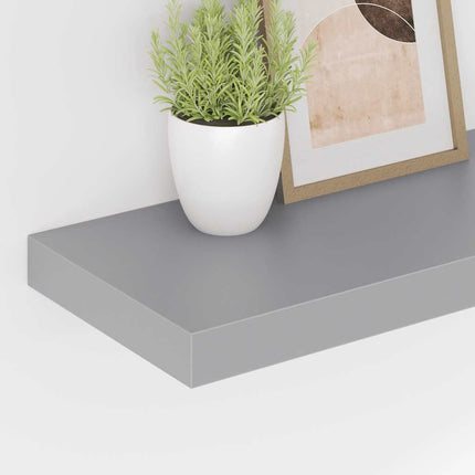 Svävande vägghylla grå 50x23,5x3,8 cm MDF
