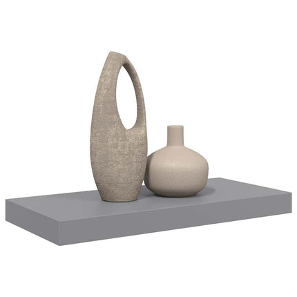 Svävande vägghylla grå 50x23,5x3,8 cm MDF