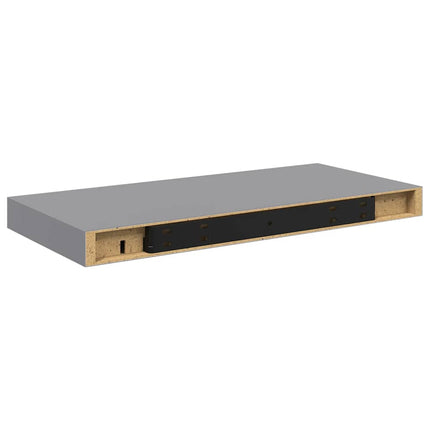 Svävande vägghyllor 2 st grå 50x23,5x3,8 cm MDF
