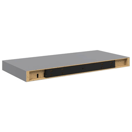 Svävande vägghyllor 4 st grå 50x23,5x3,8 cm MDF