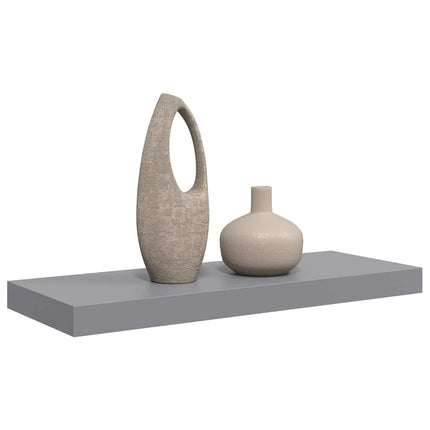 Svävande vägghylla grå 60x23,5x3,8 cm MDF