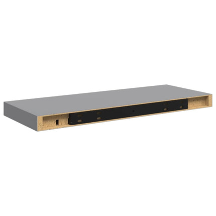 Svävande vägghylla grå 60x23,5x3,8 cm MDF