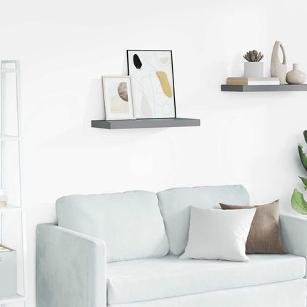 Svävande vägghylla grå 60x23,5x3,8 cm MDF