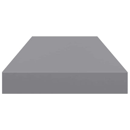 Svävande vägghyllor 2 st grå 60x23,5x3,8 cm MDF