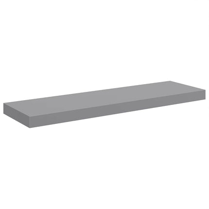 Svävande vägghyllor 2 st grå 80x23,5x3,8 cm MDF