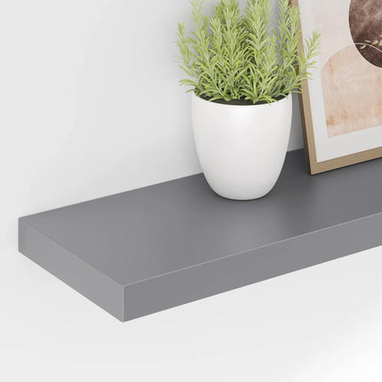 Svävande vägghyllor 4 st grå 80x23,5x3,8 cm MDF