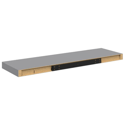 Svävande vägghyllor 4 st grå 80x23,5x3,8 cm MDF