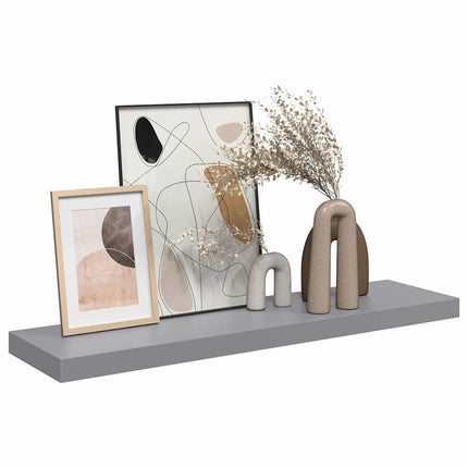 Svävande vägghylla grå 90x23,5x3,8 cm MDF