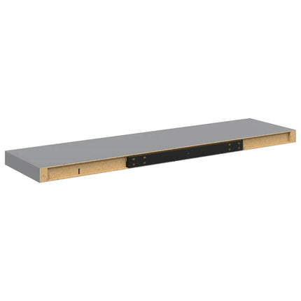 Svävande vägghyllor 2 st grå 90x23,5x3,8 cm MDF