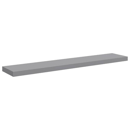 Svävande vägghyllor 2 st grå 120x23,5x3,8 cm MDF