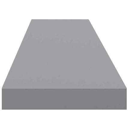 Svävande vägghyllor 2 st grå 120x23,5x3,8 cm MDF