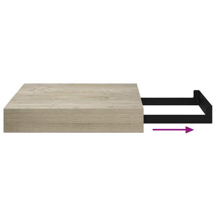 Svävande vägghyllor 2 st ek 23x23,5x3,8 cm MDF