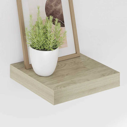 Svävande vägghyllor 4 st ek 23x23,5x3,8 cm MDF