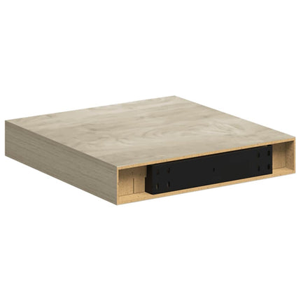 Svävande vägghyllor 4 st ek 23x23,5x3,8 cm MDF