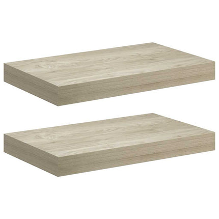 Svävande vägghyllor 2 st ek 40x23,5x3,8 cm MDF