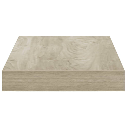 Svävande vägghyllor 2 st ek 40x23,5x3,8 cm MDF