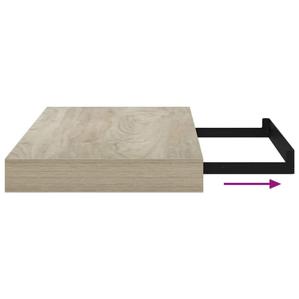 Svävande vägghyllor 2 st ek 40x23,5x3,8 cm MDF