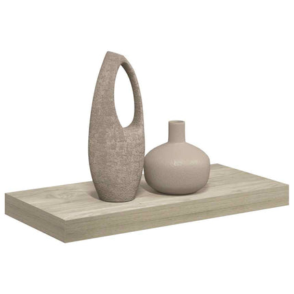 Svävande vägghylla ek 50x23,5x3,8 cm MDF