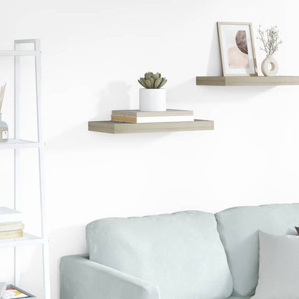 Svävande vägghylla ek 50x23,5x3,8 cm MDF